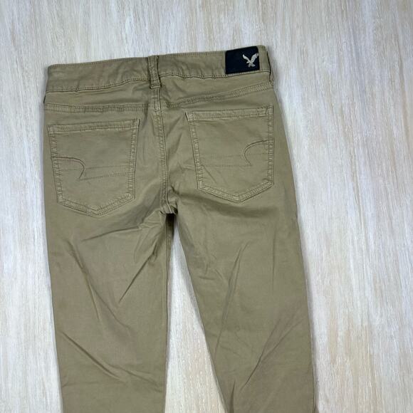 American Eagle Low Rise Super Stretch Tan Jegging Skinny Casual Everyday Jeans 2 - Picture 6 of 12
